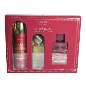 Lattafa Bade'e Al Oud Sublime 3 Pcs SET for Men: 3.4 EAU de Parfum Spray + 1.7 Hair Mist + 6.7 Perfumed Body Spray