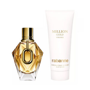 Paco Rabanne Million Gold 2 Pcs SET for Women: 3 OZ EAU de Parfum Spray + 3.4 Body Lotion