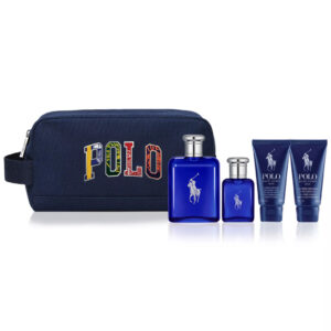 POLO BLUE 5 PCS SET FOR MEN: 4.2 EAU DE TOILETTE SPRAY + 1.36 EAU DE TOILETTE SPRAY + 1.7 HAIR & BODY WASH + 1.7 AFTER SHAVE GEL + TRAVEL POUCH
