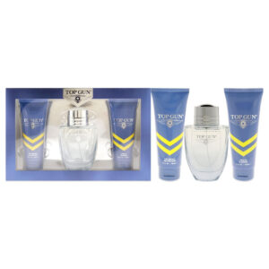 Top Gun Chevron 3 Pcs SET for Men: 3.4 EAU de Toilette Spray + 3.4 After Shave Balm + 3.4 Body Wash