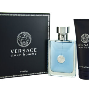 Versace Pour Homme 2 Pcs Set: 3.4 EAU de Toilette Spray + 3.4 Hair & Body Shampoo (travel Set)