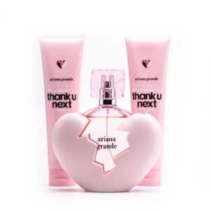ARIANA GRANDE THANK U NEXT 3 PCS SET FOR WOMEN: 3.4 EAU DE PARFUM SPRAY + 3.4 BATH AND SHOWER GEL + 3.4 BODY SOUFFLE