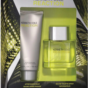 KENNETH COLE REACTION 2 PCS SET FOR MEN: 1.7 EAU DE TOILETTE SPRAY + 3.4 AFTER SHAVE BALM