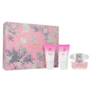 VERSACE BRIGHT CRYSTAL 3 PCS SET FOR WOMEN: 1.7 EAU DE TOILETTE SPRAY + 1.7 BODY LOTION + 1.7 BATH & SHOWER GEL